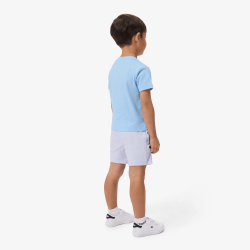 Short Sport  en Taffetas Diamanté Léger avec Taille Élastique et Poches Latérales -Lacoste bleu clair