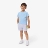 Short Sport  en Taffetas Diamanté Léger avec Taille Élastique et Poches Latérales -Lacoste bleu clair