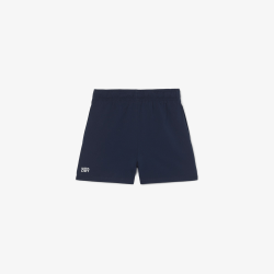 Short Sport  en Taffetas Diamanté Léger avec Taille Élastique et Poches Latérales -Lacoste bleu nuit