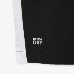 Short Sport taffetas diamanté color-block avec Taille Élastique et Poches -Lacoste noir