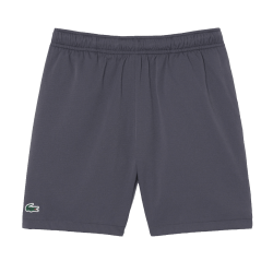 Short de sport garçon  en taffetas léger avec taille élastique et poches-Lacoste gris