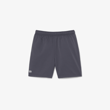 Short de sport garçon  en taffetas léger avec taille élastique et poches-Lacoste gris