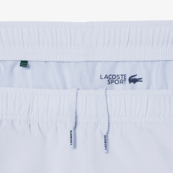 Short de sport garçon  en taffetas léger avec taille élastique et poches-Lacoste bleu clair