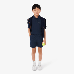 Short de sport garçon  en taffetas léger avec taille élastique et poches-Lacoste bleu nuit