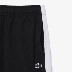 Short sportif Color Block Diamond Taffeta résistant à l’eau avec taille élastique -Lacoste noir