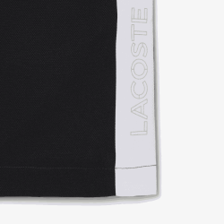 Short sportif Color Block Diamond Taffeta résistant à l’eau avec taille élastique -Lacoste noir