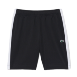 Short sportif Color Block Diamond Taffeta résistant à l’eau avec taille élastique -Lacoste noir
