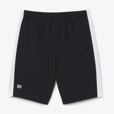 Short sportif Color Block Diamond Taffeta résistant à l’eau avec taille élastique -Lacoste noir