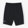 Short sportif Color Block Diamond Taffeta résistant à l’eau avec taille élastique -Lacoste noir