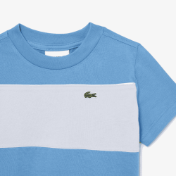 T-shirt en coton colorblock confortable, respirant et stylé -Lacoste  bleu/blanc