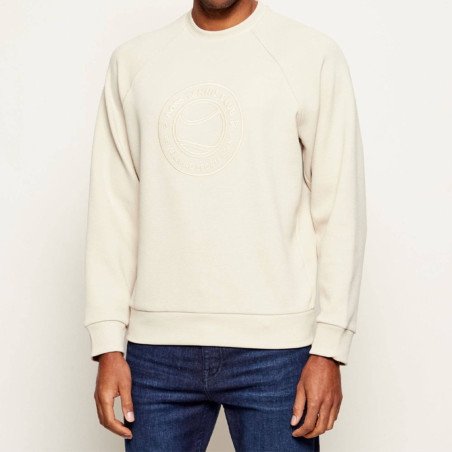 Pull col rond en tissu piqué respirant Sw_Join_Salbo BOSS beige