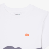 T-shirt Enfant en Coton avec Imprimé Crocodile Aquarelle Confortable et Sportif -Lacoste  blanc