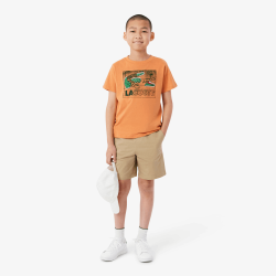 T-shirt en coton imprimé graphique Confortable Sportswear avec Crocodile Brodé-Lacoste  Orange