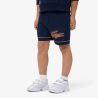 Short Sport Rayé  Enfant en Taffetas - Léger et Résistant -Lacoste bleu nuit/orange