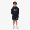 Short Sport Rayé  Enfant en Taffetas - Léger et Résistant -Lacoste bleu nuit/orange