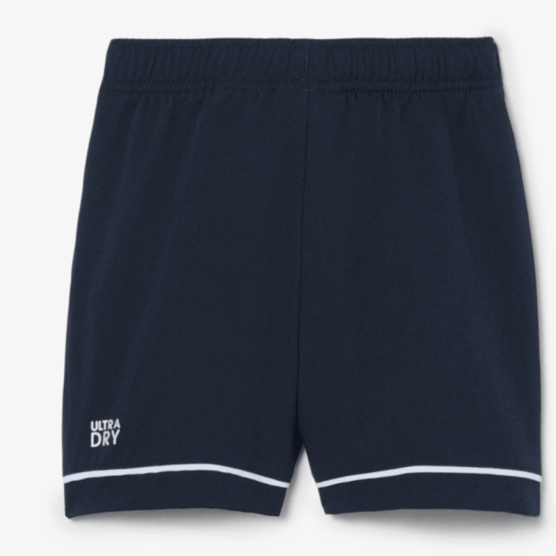 Short Sport Rayé  Enfant en Taffetas - Léger et Résistant -Lacoste bleu nuit/blanc