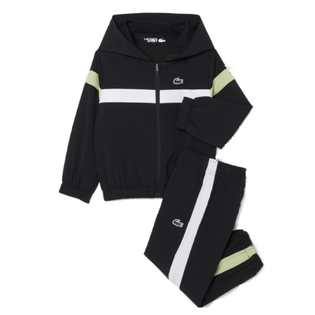 Ensemble de survêtement taffetas diamanté Veste & Pantalon Style Sportswear -Lacoste noir