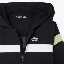 Ensemble de survêtement taffetas diamanté Veste & Pantalon Style Sportswear -Lacoste noir