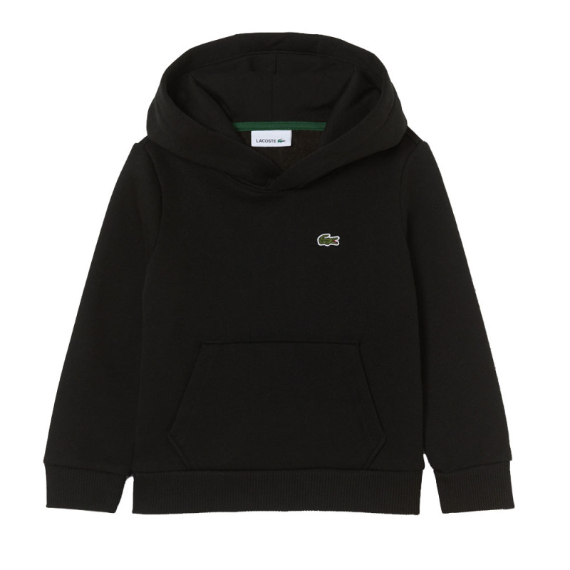Sweatshirt à capuche mixte molleton enfant avec poche LACOSTE noir
