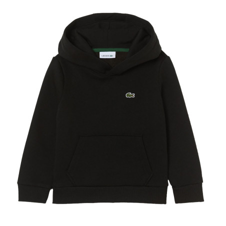 Sweatshirt à capuche mixte molleton enfant avec poche LACOSTE noir