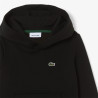 Sweatshirt à capuche mixte molleton enfant avec poche LACOSTE noir