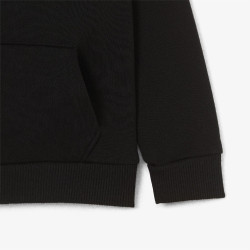 Sweatshirt à capuche mixte molleton enfant avec poche LACOSTE noir