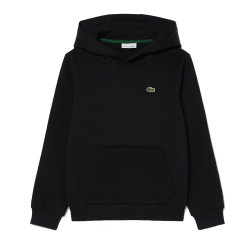 Sweatshirt à capuche mixte molleton enfant avec poche LACOSTE noir