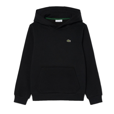 Sweatshirt à capuche mixte molleton enfant avec poche LACOSTE noir