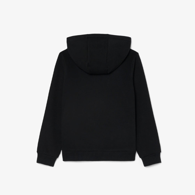 Sweatshirt à capuche mixte molleton enfant avec poche LACOSTE noir