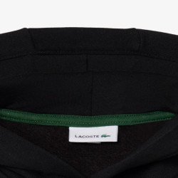 Sweatshirt à capuche mixte molleton enfant avec poche LACOSTE noir