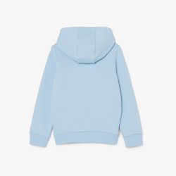 Sweatshirt à capuche mixte molleton enfant avec poche LACOSTE bleu