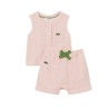 Ensemble bébé en coton sans manches avec crocodile brodé LACOSTE Rose