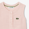 Ensemble bébé en coton sans manches avec crocodile brodé LACOSTE Rose