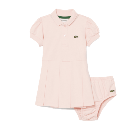 Ensemble Stretch Piqué pour nourrissons Robe & Bloomer LACOSTE Rose