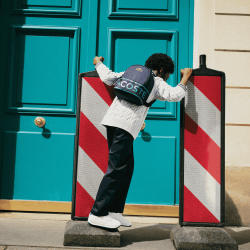 Sac à dos enfant imprimé avec poche intérieure LACOSTE Bleu Marine