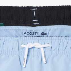 Short de bain Lacoste junior uni en taffetas LACOSTE bleu clair