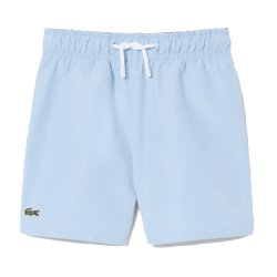 Short de bain Lacoste junior uni en taffetas LACOSTE bleu clair