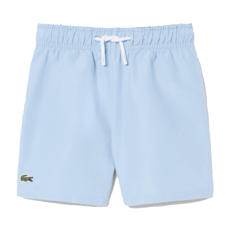 Short de bain Lacoste junior uni en taffetas LACOSTE bleu clair