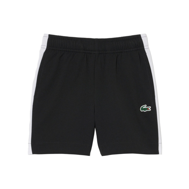 Short Sport taffetas diamanté color-block avec Taille Élastique et Poches -Lacoste noir