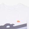 T-shirt Enfant en Coton avec Imprimé Crocodile Aquarelle Confortable et Sportif LACOSTE blanc