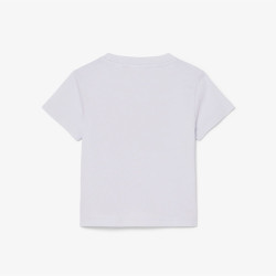 T-shirt enfant coton imprimé graphique LACOSTE bleu clair