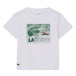 T-shirt enfant coton imprimé graphique LACOSTE bleu clair