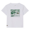 T-shirt enfant coton imprimé graphique LACOSTE bleu clair
