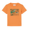 T-shirt enfant coton imprimé graphique LACOSTE orange