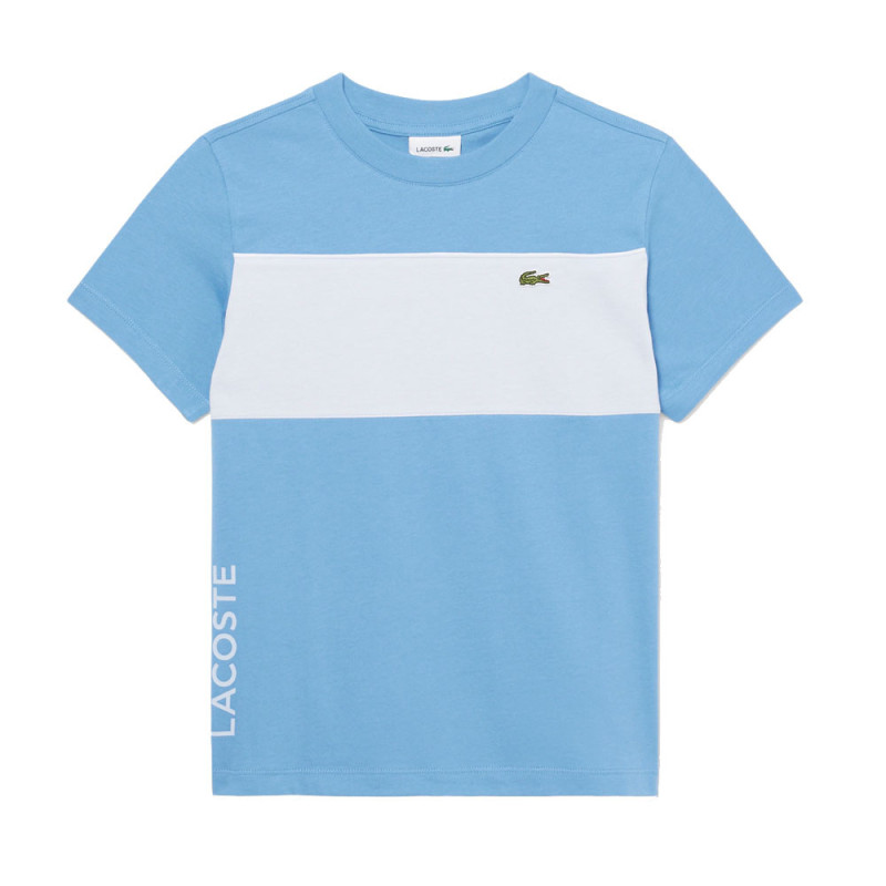T-shirt enfant color-block coton graphique LACOSTE bleu