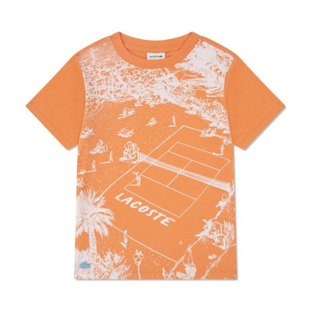 T-Shirt enfant avec imprimé tennis LACOSTE orange