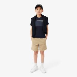 T-shirt enfant color-block coton graphique LACOSTE noir