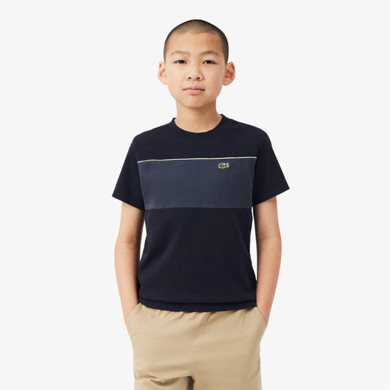 T-shirt enfant color-block coton graphique LACOSTE noir