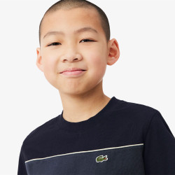 T-shirt enfant color-block coton graphique LACOSTE noir