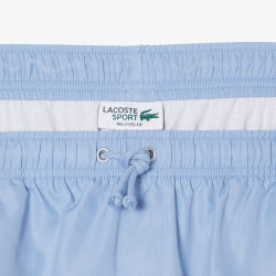 Short Homme Lacoste Sport – Bleu Clair – Taffetas Diamanté Léger & Respirant